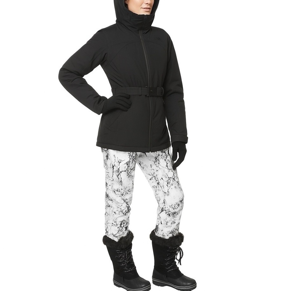The North Face Coat 75% Goose-down HyVent TM Fabric Zip Pockets Belted Black S